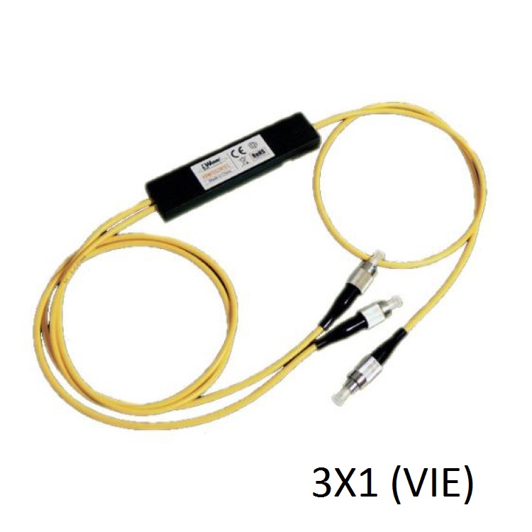 Coupler ottico a 2 vie 80/20 con 50cm fibra preterminata FC