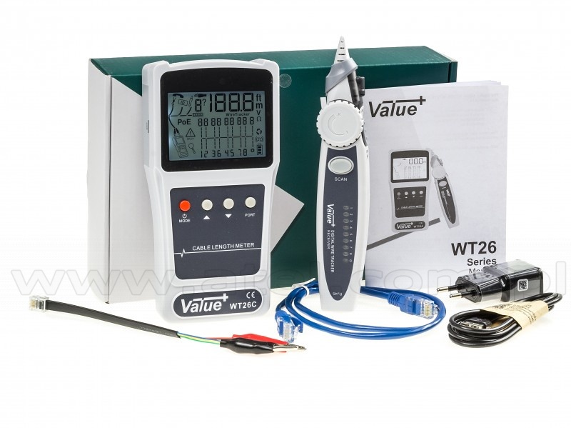 tester LAN con funzione di cable lenght meter value+ WT26B